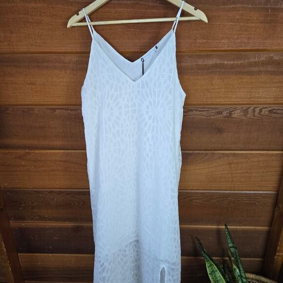 NWT REVOLVE Three Eighty Two Jordy White Semi Sheer Maxi Dress M Boho Ethereal - Picture 3 of 11